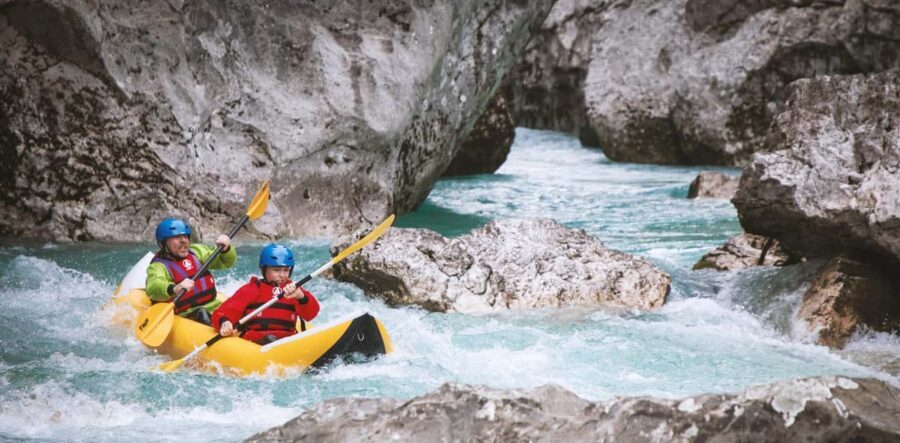 Austria, Salza river "Double Ducky" kayak adventure - Safety briefing to whitewater rides: how the guide keeps it controlled