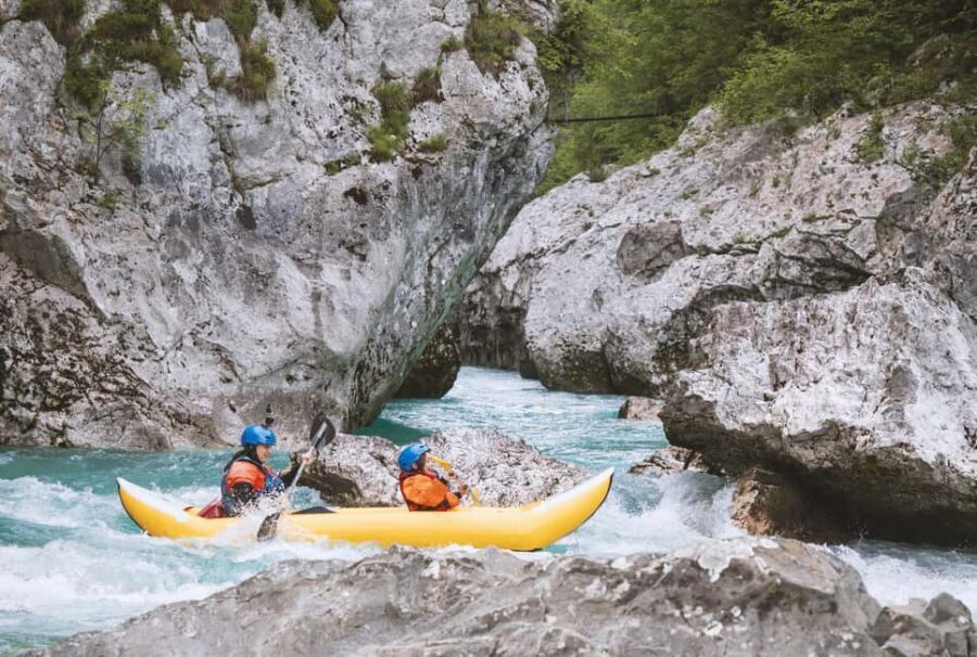 Austria, Salza river "Double Ducky" kayak adventure - What you wear and how wet you’ll get: neoprene, boots, helmet, PFD