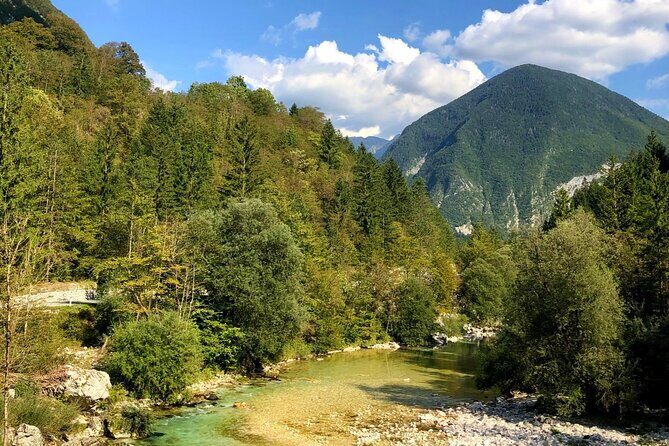 Bovec Private E-bike tour - Exploring hidden gems - A rocky beach snack and a river refresh break