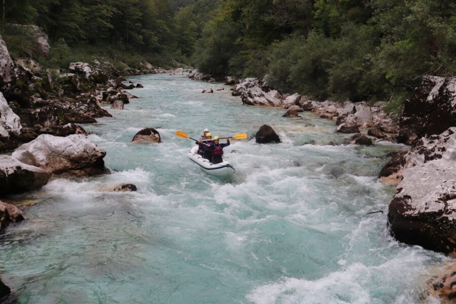 Bovec: Soča River Private Rafting Experience for Couples - Rafting on the Soča in a narrow, couple-friendly boat