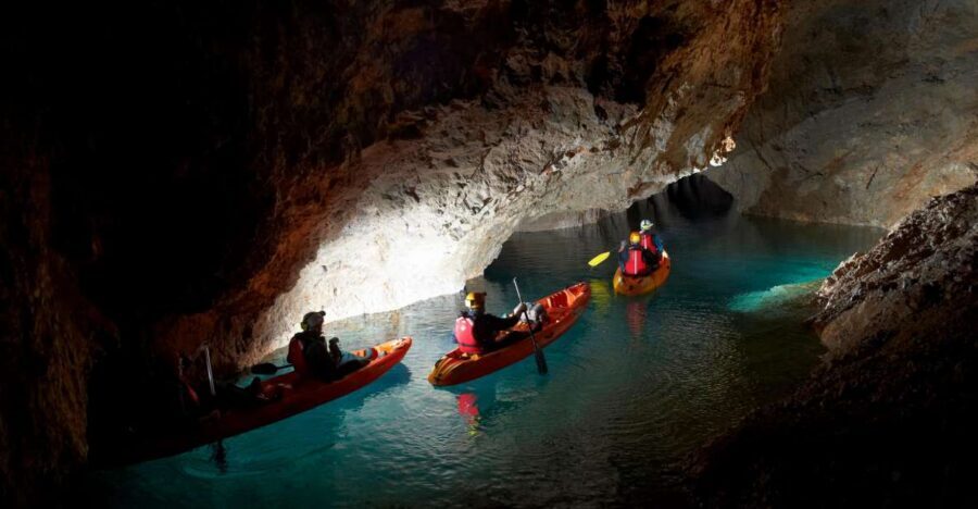 From Bled: Full-Day Underground Kayaking - The morning drive and the drop-in to the mine train
